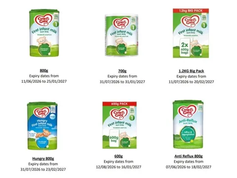 Tiếp tục thu hồi sữa Aptamil và Cow & Gate tại Anh: Hàng loạt trẻ ngộ độc cấp tính sau khi dùng sữa của Danone