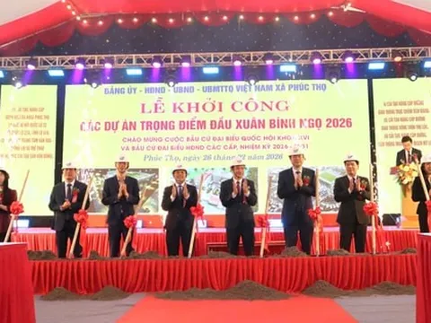 Phúc Thọ khởi công 6 dự án trọng điểm với tổng vốn hơn 1.100 tỷ đồng