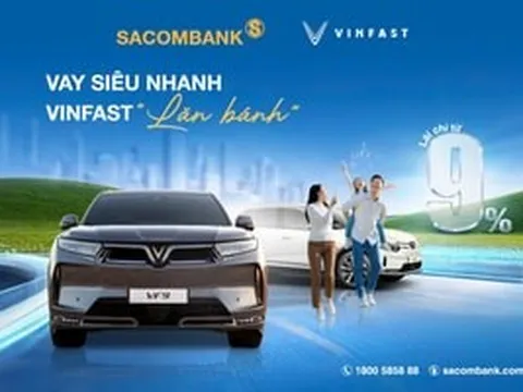 Sacombank tiếp tục triển khai chính sách cho vay mua xe điện VinFast