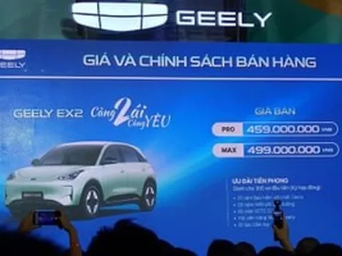 Geely EX2 chốt giá từ 459 triệu: Xe điện dẫn động cầu sau, hệ thống treo đa điểm, cốp trước 70l, gương trang điểm