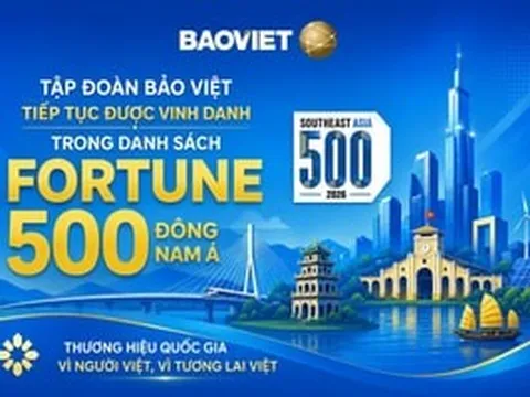 Tập đoàn Bảo Việt tiếp tục được vinh danh trong danh sách Fortune 500 Đông Nam Á