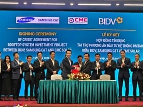 BIDV cấp tín dụng cho dự án điện mặt trời của thành viên Tập đoàn Samsung tại Việt Nam