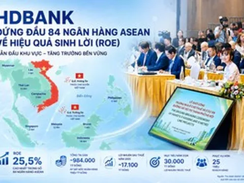 BXH AB1000 2025: HDBank đứng Top 1 ASEAN về hiệu quả sinh lời